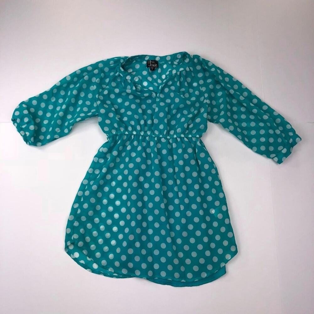 Pink & Violet Dress Girls Size 6 Blue Green Polka Dot Cute Casual